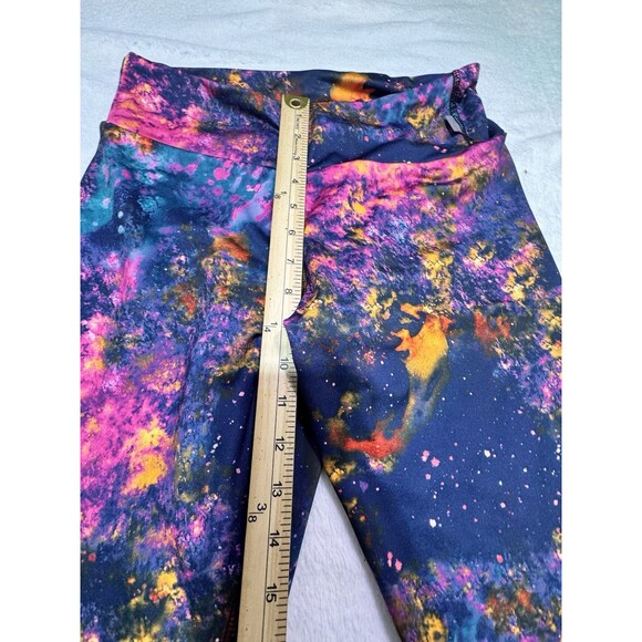 KOS USA Women's L Athletic Compression Running Leggings Galaxy Neon Color - Picture 6 of 12